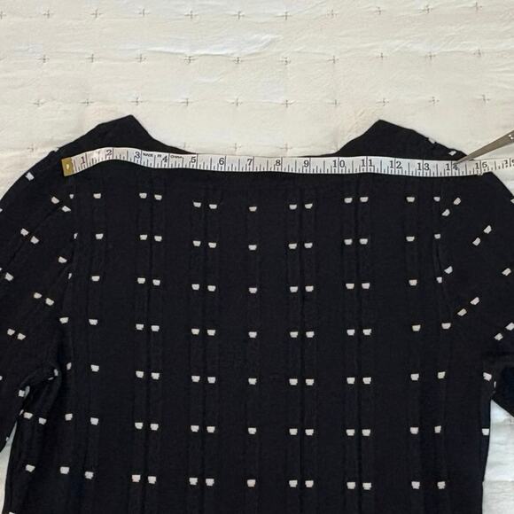Danny & Nicole Short Sleeve Fit & Flair Knit Dress Women's L | Black & White - Picture 13 of 14